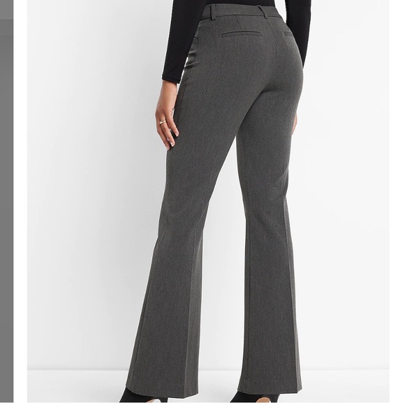NWT Express 4R Editor Original Flare Leg Low Rise Gray Pants - Picture 3 of 9